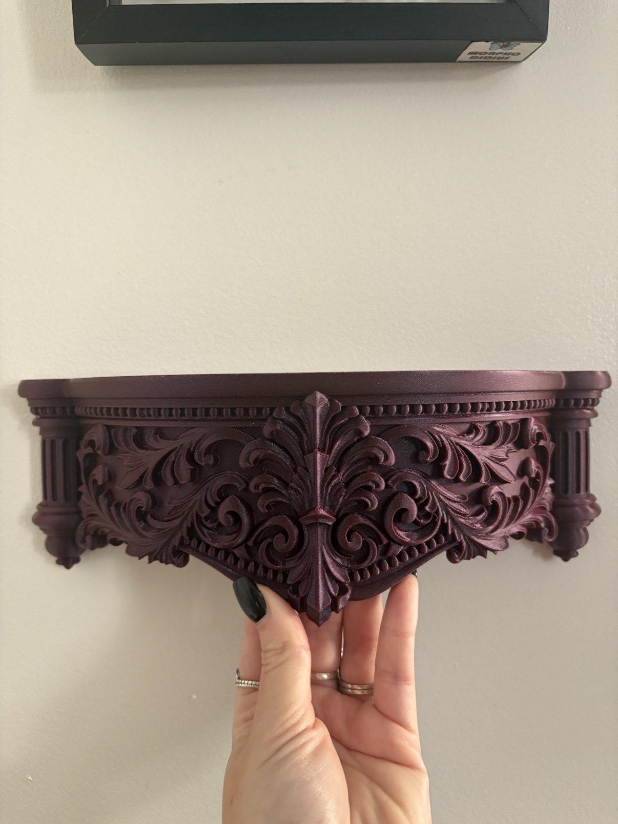 Gothic shelf in dark red